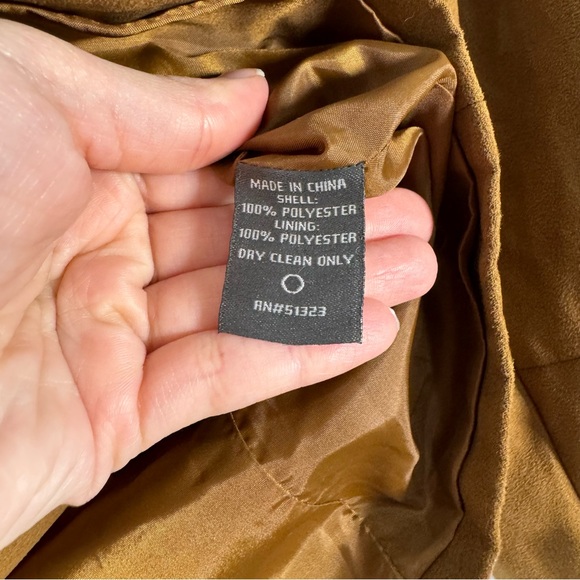 Vince Camuto Brown Faux Suede Cropped Zip Jacket Women's Size XS - Picture 8 of 10